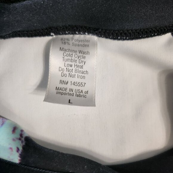 Colorful Long Sleeve Rash Guard Shirt Size L 82% Polyester 18% Spandex Made In U - Picture 2 of 7